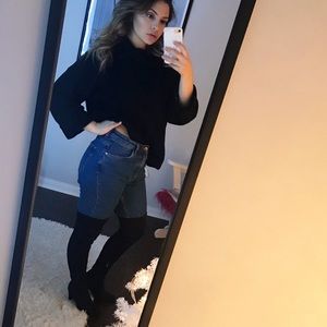 Thigh high black boots!